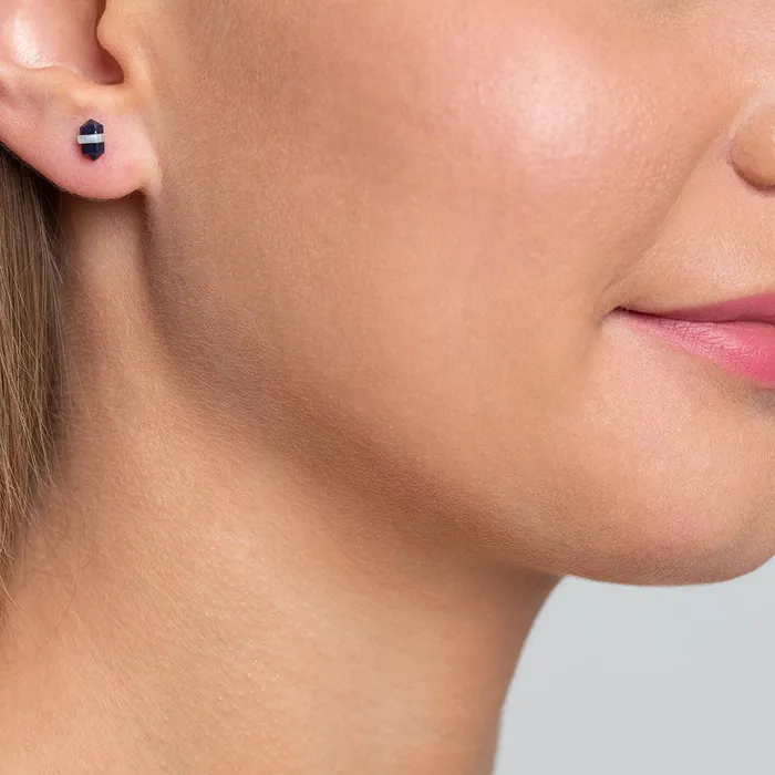 Silver Wrap Blue Sapphire Studs Mimi Marge Rings