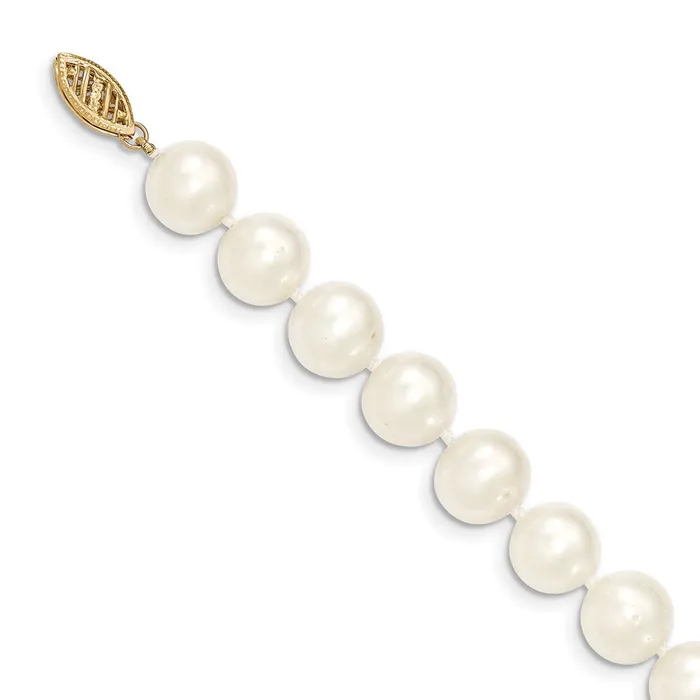 14k 910mm White Near Round Freshwater Cultured Pearl NecklaceWBCWPN09028 WB Choice Jewelry Necklaces 14k 910mm White Near Round Freshwater Cultured Pearl NecklaceWBCWPN09028 WB Choice Jewelry Necklaces