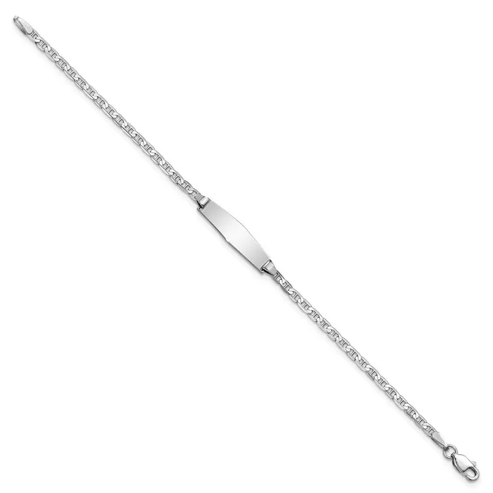 14k WG Soft Diamond Shape Anchor Link ID BraceletWBCBID104CW6 WB Choice Jewelry Bracelets