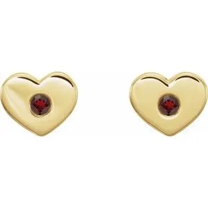 Earrings WB Choice Jewelry 14K Yellow Mozambique Garnet Heart Earrings 86336605PSTWBC Earrings WB Choice Jewelry 14K Yellow Mozambique Garnet Heart Earrings 86336605PSTWBC