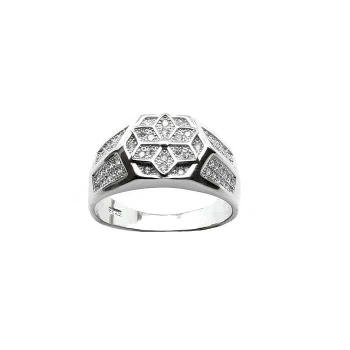 Karizma Jewels Rings Real 925 Sterling Silver White CZ Platinum Finish Mens ring