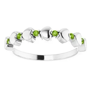 Platinum Peridot Stackable Heart Ring 71999643PSTWBC WB Choice Jewelry Rings Platinum Peridot Stackable Heart Ring 71999643PSTWBC WB Choice Jewelry Rings