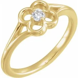 WB Choice Jewelry 14K Yellow Diamond Youth Flower Ring71944612PSTWBC Rings WB Choice Jewelry 14K Yellow Diamond Youth Flower Ring71944612PSTWBC Rings