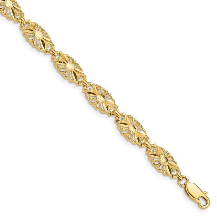WB Choice Jewelry Bracelets 14K DiamondCut BraceletWBCFB15377