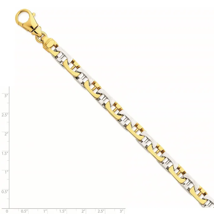 WB Choice Jewelry Bracelets 14K Twotone 85mm Handpolished Fancy Link BraceletWBCLK5309 WB Choice Jewelry Bracelets 14K Twotone 85mm Handpolished Fancy Link BraceletWBCLK5309