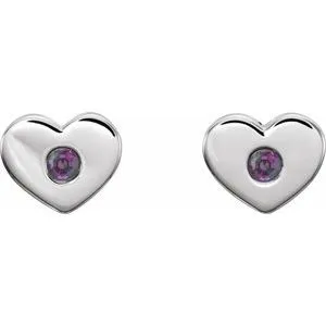WB Choice Jewelry Earrings Sterling Silver Chatham LabCreated Alexandrite Heart Earrings 86336638PSTWBC