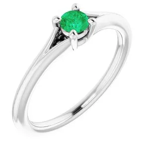 WB Choice Jewelry Rings 14K White Emerald Youth Solitaire Ring71984605PSTWBC WB Choice Jewelry Rings 14K White Emerald Youth Solitaire Ring71984605PSTWBC