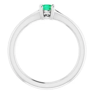 WB Choice Jewelry Rings 14K White Emerald Youth Solitaire Ring71984605PSTWBC WB Choice Jewelry Rings 14K White Emerald Youth Solitaire Ring71984605PSTWBC