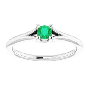 WB Choice Jewelry Rings 14K White Emerald Youth Solitaire Ring71984605PSTWBC WB Choice Jewelry Rings 14K White Emerald Youth Solitaire Ring71984605PSTWBC