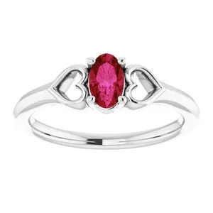 WB Choice Jewelry Rings Sterling Silver 5x3 mm Oval Ruby Youth Heart Ring71987672PSTWBC WB Choice Jewelry Rings Sterling Silver 5x3 mm Oval Ruby Youth Heart Ring71987672PSTWBC
