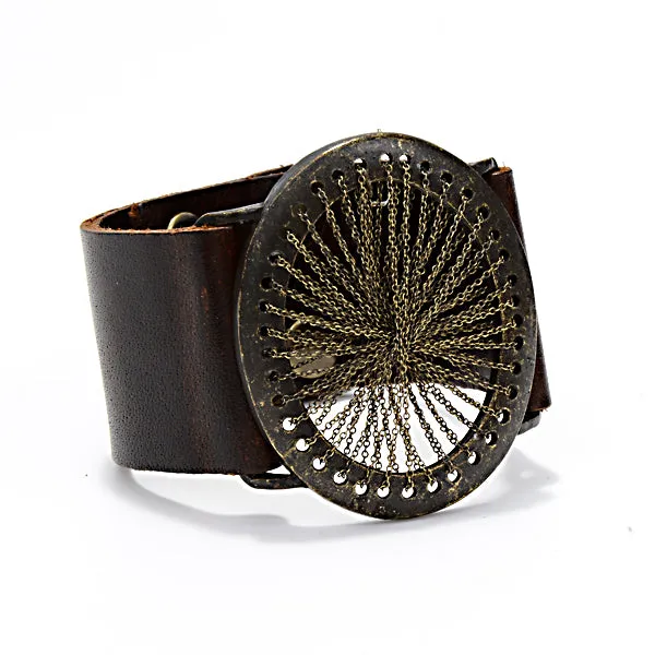 Bracelets Chain Web Leather Bracelet Rebel Designs Inc
