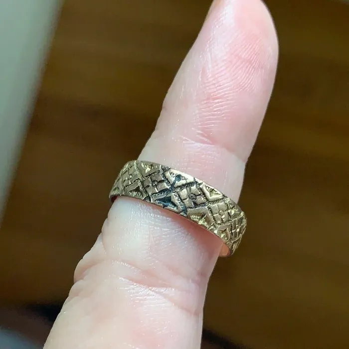 Love Vintage Paris Rings Engraved Gold Ring 9k Rose Gold Antique