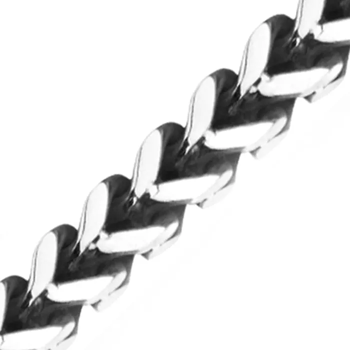 Necklaces INOX JEWELRY Antiqued Silver Tone Stainless Steel 5mm Franco Link Chain
