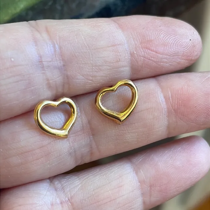 Openwork Heart Earrings 14k Gold Vintage Vintage Paris Jewelry Earrings