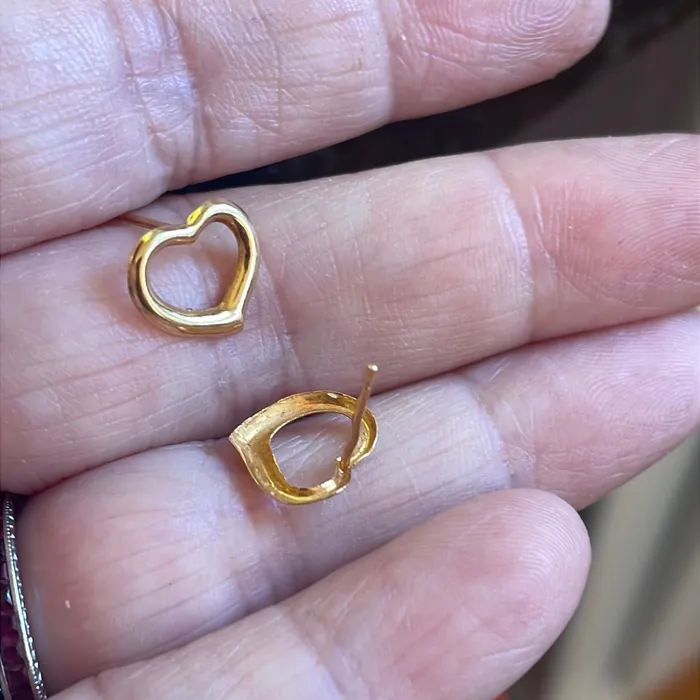 Openwork Heart Earrings 14k Gold Vintage Vintage Paris Jewelry Earrings