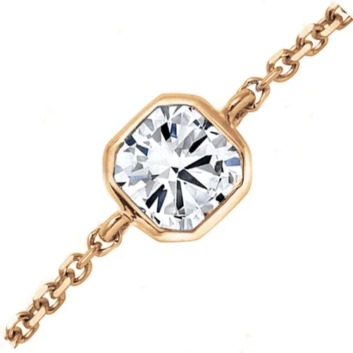 18kt Rose Gold 021ct Diamond Chain Bracelet De Beers Forevermark Bracelets