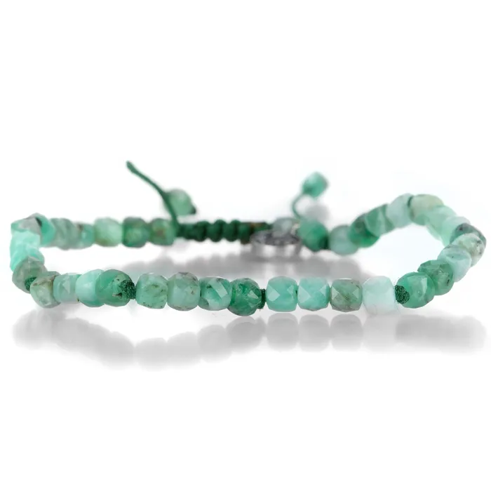 Bracelets Joseph Brooks 4mm Emerald Cube Bead Bracelet