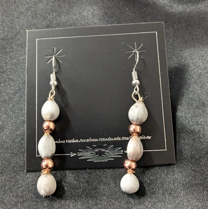 Chris Crosbys Purple Coyote Earrings Corn Bead Dangle Earrings