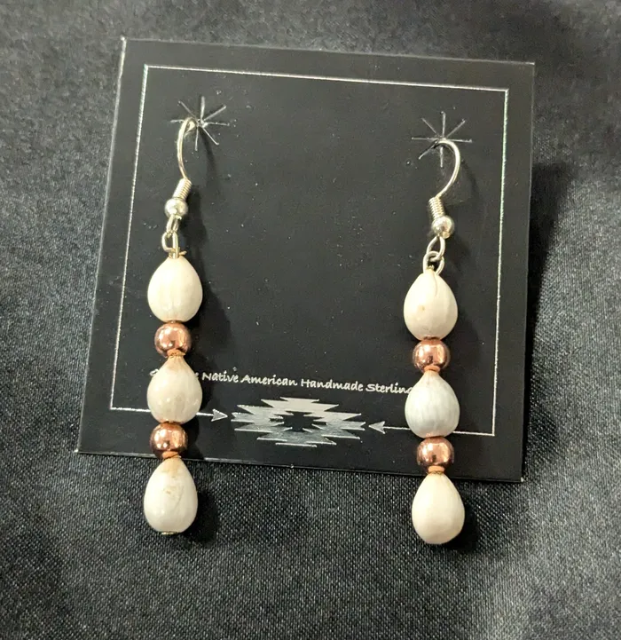 Chris Crosbys Purple Coyote Earrings Corn Bead Dangle Earrings Chris Crosbys Purple Coyote Earrings Corn Bead Dangle Earrings