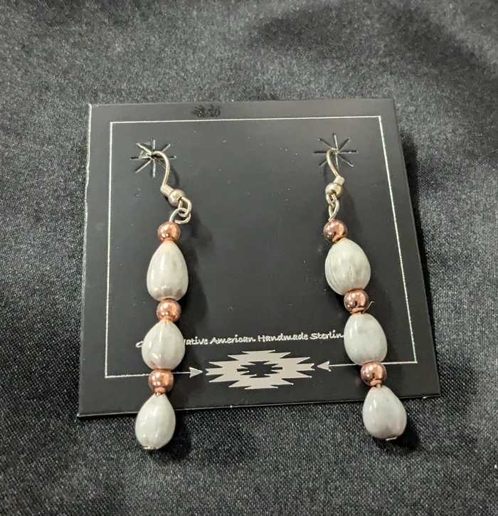 Chris Crosbys Purple Coyote Earrings Corn Bead Dangle Earrings Chris Crosbys Purple Coyote Earrings Corn Bead Dangle Earrings