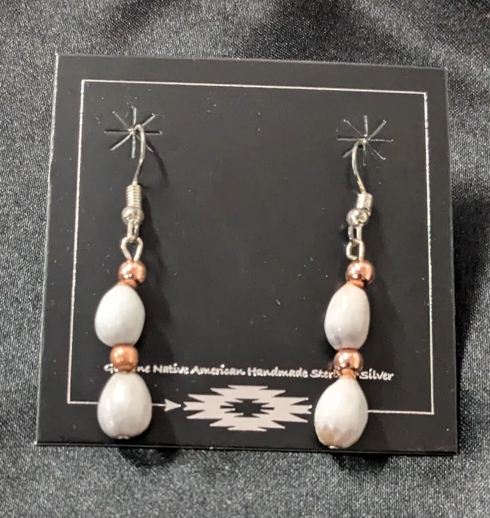 Chris Crosbys Purple Coyote Earrings Corn Bead Dangle Earrings Chris Crosbys Purple Coyote Earrings Corn Bead Dangle Earrings