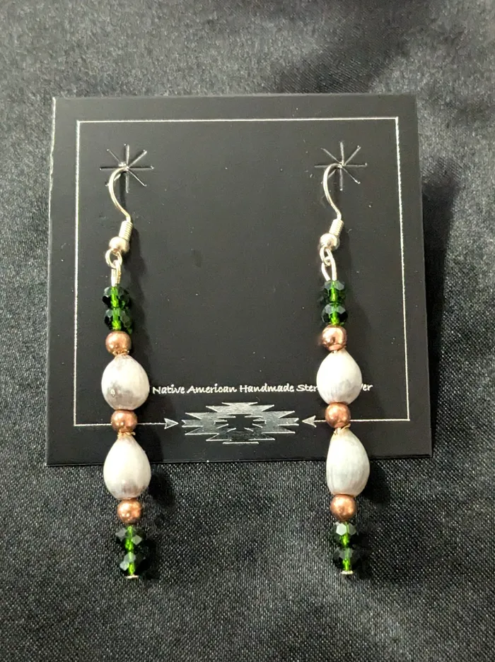 Chris Crosbys Purple Coyote Earrings Corn Bead Dangle Earrings Chris Crosbys Purple Coyote Earrings Corn Bead Dangle Earrings