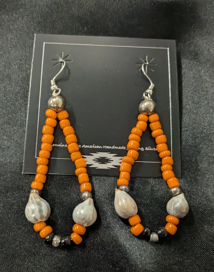 Chris Crosbys Purple Coyote Earrings Corn Bead Dangle Earrings Chris Crosbys Purple Coyote Earrings Corn Bead Dangle Earrings