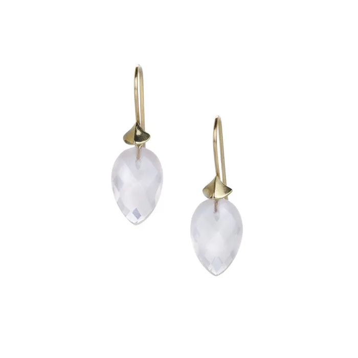 Earrings Annette Ferdinandsen Large Rose Quartz Simple Bug Earrings