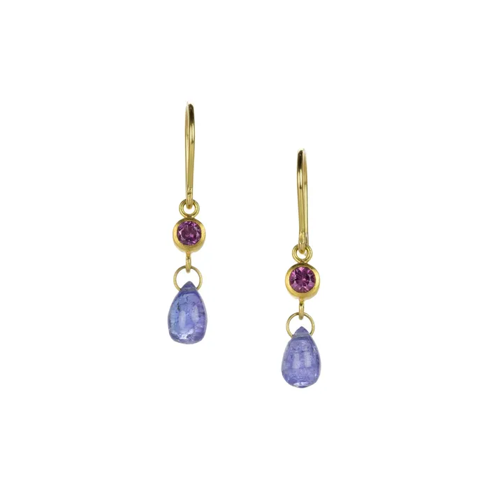 Earrings Mallary Marks Tanzanite and Sapphire Apple Eve Earrings