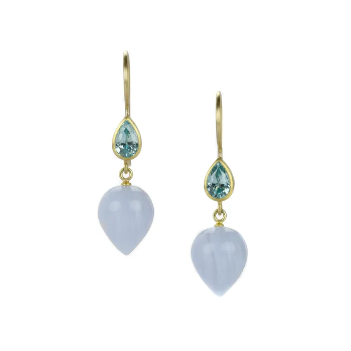 Earrings Mallary Marks Zircon and Lace Agate Apple Eve Earrings