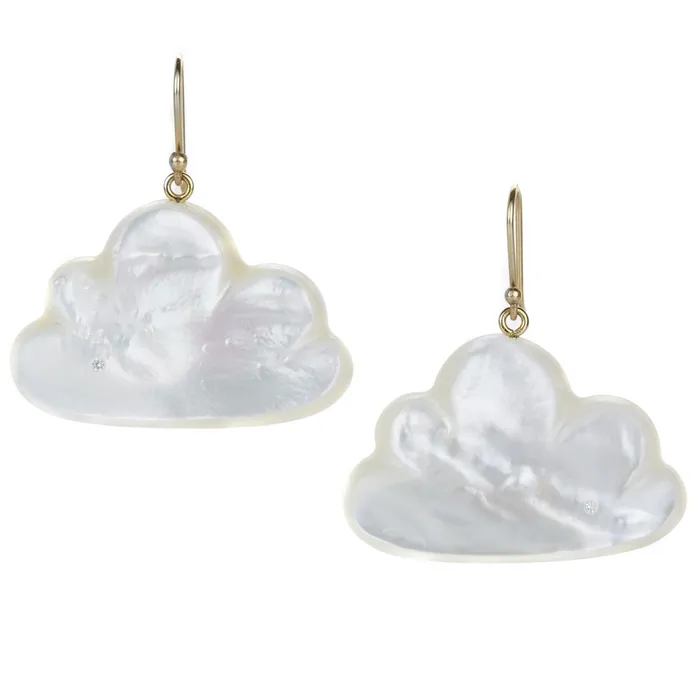 Earrings Mother of Pearl Large Daydreamer Cloud Earrings Annette Ferdinandsen