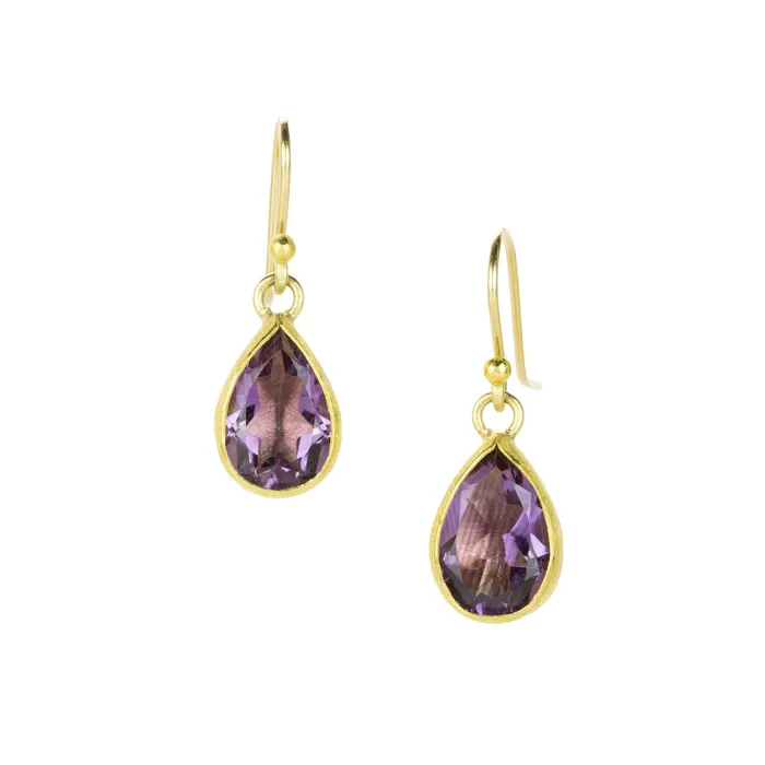 Earrings Petra Class Pear Shaped Amethyst Earrings