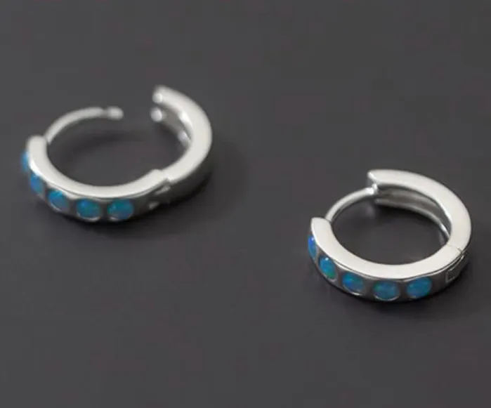 Earrings Sophiareneboutiquecom Sterling Silver Mini Opal Hoop HUGGIE Earrings Earrings Sophiareneboutiquecom Sterling Silver Mini Opal Hoop HUGGIE Earrings