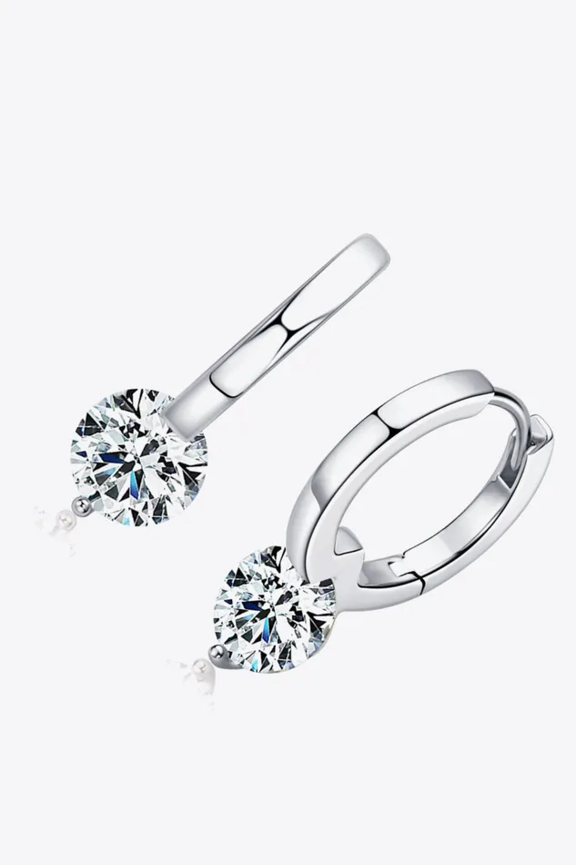 Earrings Trendsi 2 Carat Moissanite 925 Sterling Silver Drop Earrings