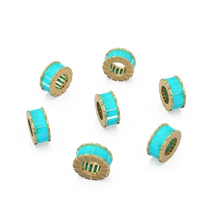Jalvi Co PreStyled Sets 14k Real Baguette Turquoise Gold Beads Turquoise Rondelle Bead Turquoise European Beads Solid Gold Turquoise Enhancer Spacer Findings Jalvi Co PreStyled Sets 14k Real Baguette Turquoise Gold Beads Turquoise Rondelle Bead Turquoise European Beads Solid Gold Turquoise Enhancer Spacer Findings