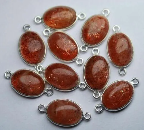 Natural Sunstone Smooth Oval Shape 925 Sterling Silver Connector 5pc 1718mm Jalvi Co Necklaces Natural Sunstone Smooth Oval Shape 925 Sterling Silver Connector 5pc 1718mm Jalvi Co Necklaces