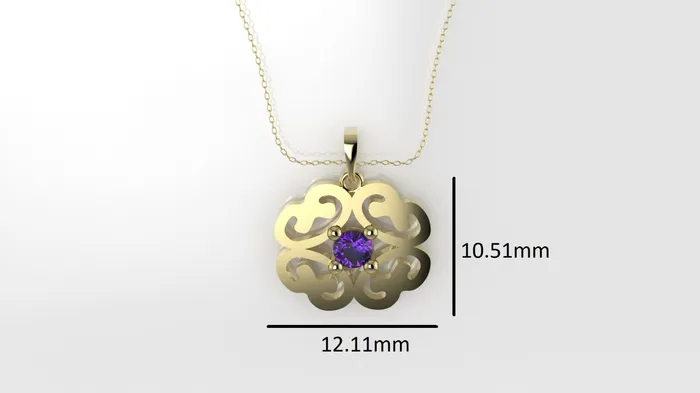 Necklaces 14K Pendant with 1 Amethyst 3mm includes 18 inch Chain JCM DESIGN JEWELRY