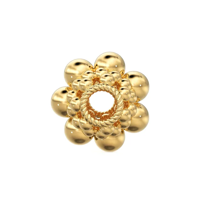 Rings Jalvi Co 750mm Designer Round Sphere Design Solid Yellow Gold Spacer Beads