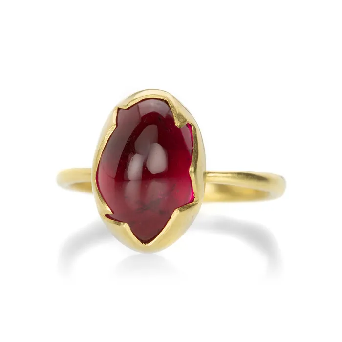 Rings Rubellite Tourmaline Egg Stacker Ring Annette Ferdinandsen