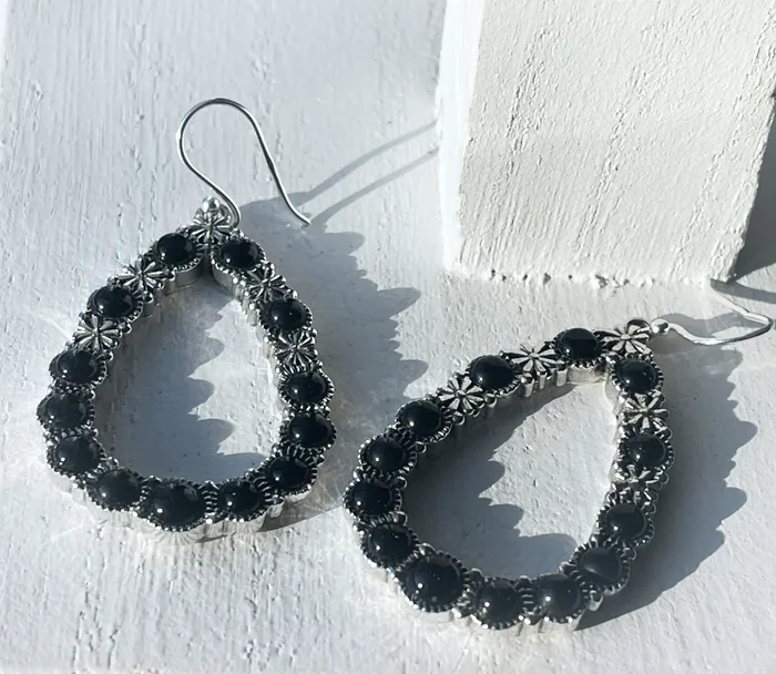 Sterling Silver Custom Black Onyx Earrings Sophiareneboutiquecom Earrings