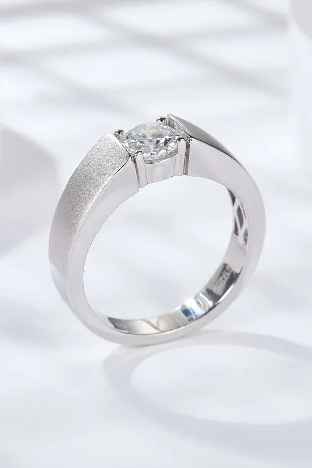 Trendsi 925 Sterling Silver I Carat Moissanite Ring Rings