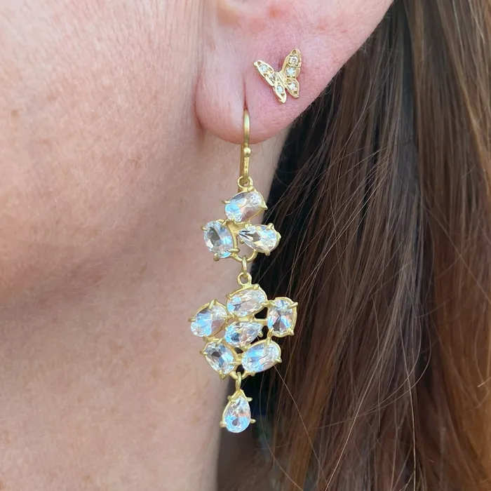 White Topaz Florette Earrings Rosanne Pugliese Earrings