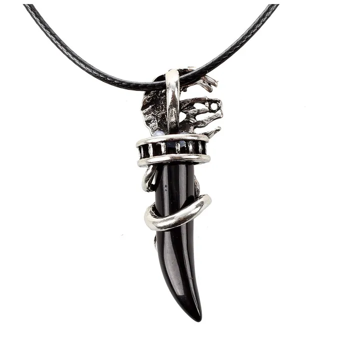 Alloy Acrylics Long Silver Pendant Necklace for Men sparklingselections Necklaces