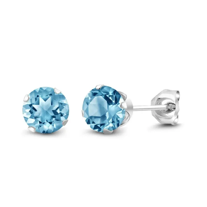 Earrings sparklingselections Set Of 3 Round Natural Topaz Garnet Stud Earrings