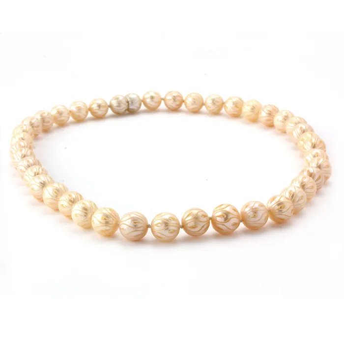 Galatea Carved Peach Pearl Necklace343725 Galatea Necklaces Galatea Carved Peach Pearl Necklace343725 Galatea Necklaces