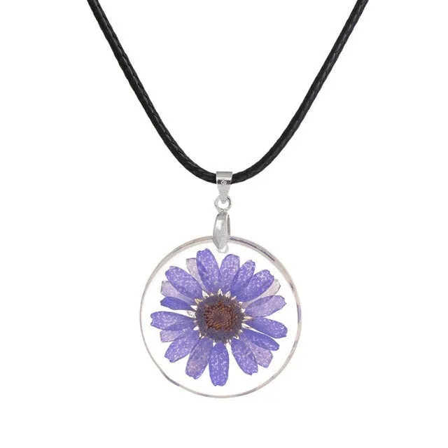 Necklaces Handmade Boho Transparent Resin Dried Flower Pendant Necklace for Women sparklingselections Necklaces Handmade Boho Transparent Resin Dried Flower Pendant Necklace for Women sparklingselections