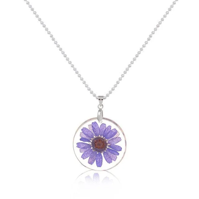 Necklaces Handmade Boho Transparent Resin Dried Flower Pendant Necklace for Women sparklingselections Necklaces Handmade Boho Transparent Resin Dried Flower Pendant Necklace for Women sparklingselections