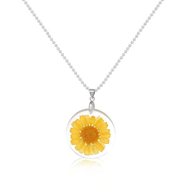 Necklaces Handmade Boho Transparent Resin Dried Flower Pendant Necklace for Women sparklingselections Necklaces Handmade Boho Transparent Resin Dried Flower Pendant Necklace for Women sparklingselections