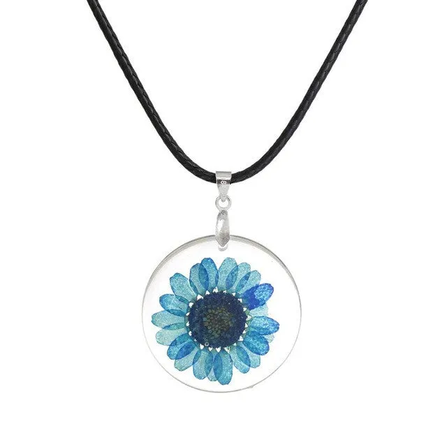 Necklaces Handmade Boho Transparent Resin Dried Flower Pendant Necklace for Women sparklingselections Necklaces Handmade Boho Transparent Resin Dried Flower Pendant Necklace for Women sparklingselections