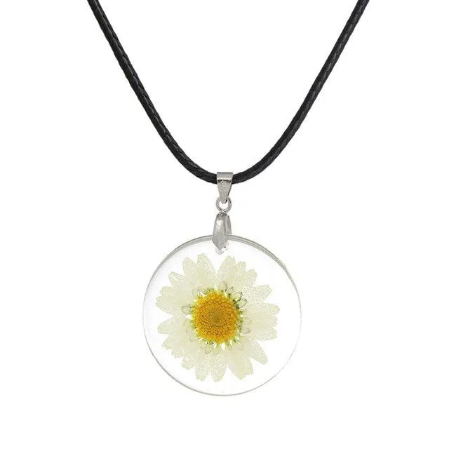 Necklaces Handmade Boho Transparent Resin Dried Flower Pendant Necklace for Women sparklingselections Necklaces Handmade Boho Transparent Resin Dried Flower Pendant Necklace for Women sparklingselections